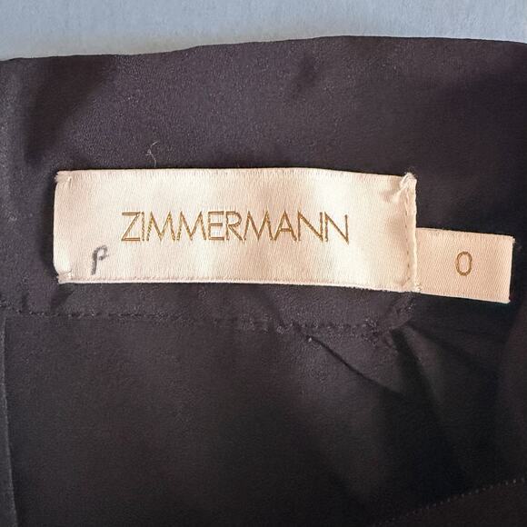 Zimmermann Espionage Cinched Silk Black Long Sleeve Blouse - Picture 6 of 7